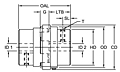 LC Type Coupling Hubs w/ Keyway - Metric, DimDraw Style 2