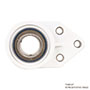 timken-flange-mounted-ball-bearing-unit-white-poly-3-bolt-PLFB206-SUC206-insert-IP69K-F-seal-front
